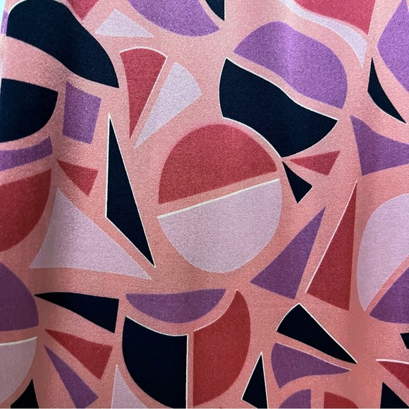 Marc Jacobs Silk Midi Dress 6 Pink Black Geometric Print Vintage Y2K Cocktail - Picture 8 of 16